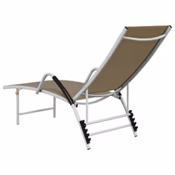 vidaXL Sun Lounger Outdoor Sunbed Lounge Bed Day Bed Textilene and Aluminium - taupe - Additional view 4