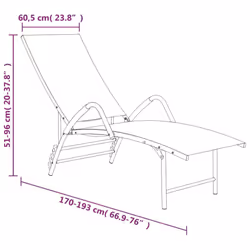 vidaXL Sun Lounger Outdoor Sunbed Lounge Bed Day Bed Textilene and Aluminium - taupe - Additional view 7