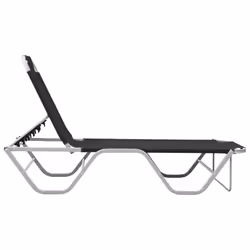 VidaXL 310525 outdoor chair Lounge Padded seat Aluminium, Textile Black, Silver