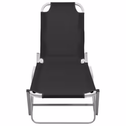 VidaXL 310525 outdoor chair Lounge Padded seat Aluminium, Textile Black, Silver