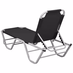VidaXL 310525 outdoor chair Lounge Padded seat Aluminium, Textile Black, Silver - Additional view 4