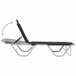 VidaXL 310525 outdoor chair Lounge Padded seat Aluminium, Textile Black, Silver - Additional view 5