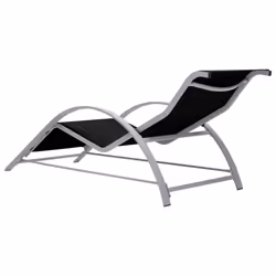 vidaXL 2x Sun Loungers with Table Aluminium Black Lounge Bed Daybed Outdoor - Additional view 7