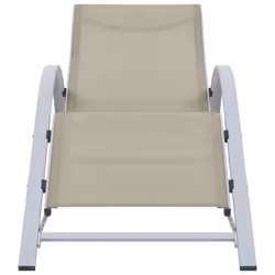 vidaXL 2x Sun Loungers with Table Aluminium Cream Lounge Bed Daybed Outdoor
