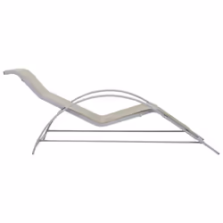 vidaXL 2x Sun Loungers with Table Aluminium Cream Lounge Bed Daybed Outdoor - Additional view 4