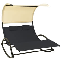 VidaXL 310547 outdoor chair Lounge Padded seat Steel, Textile Black, Cream