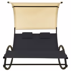 VidaXL 310547 outdoor chair Lounge Padded seat Steel, Textile Black, Cream