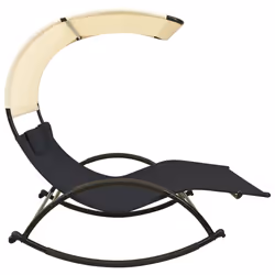 VidaXL 310547 outdoor chair Lounge Padded seat Steel, Textile Black, Cream