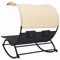 VidaXL 310547 outdoor chair Lounge Padded seat Steel, Textile Black, Cream - Additional view 4
