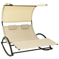 VidaXL 310548 outdoor chair Lounge Padded seat Steel, Textile Cream