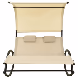 VidaXL 310548 outdoor chair Lounge Padded seat Steel, Textile Cream
