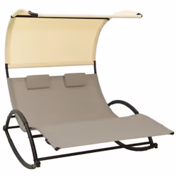 VidaXL 310549, Lounge, Padded seat, Steel, Textile, Cream, Taupe, 1390 mm, 1800 mm