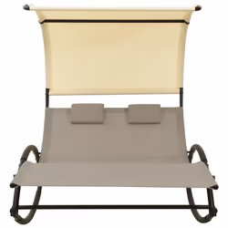 VidaXL 310549 outdoor chair Lounge Padded seat Steel, Textile Cream, Taupe