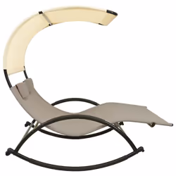 VidaXL 310549 outdoor chair Lounge Padded seat Steel, Textile Cream, Taupe