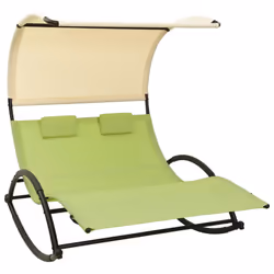 VidaXL 310550, Lounge, Padded seat, Steel, Textile, Cream, Green, 1390 mm, 1800 mm
