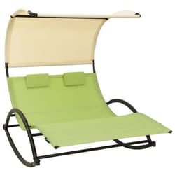 VidaXL 310550 outdoor chair Lounge Padded seat Steel, Textile Cream, Green