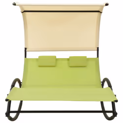 VidaXL 310550 outdoor chair Lounge Padded seat Steel, Textile Cream, Green