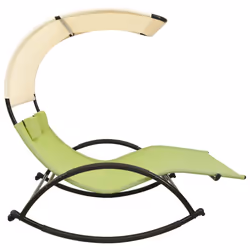 VidaXL 310550 outdoor chair Lounge Padded seat Steel, Textile Cream, Green