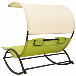 VidaXL 310550 outdoor chair Lounge Padded seat Steel, Textile Cream, Green - Additional view 4