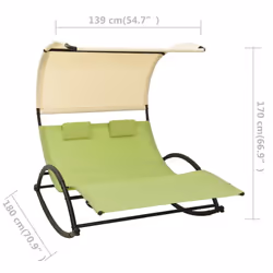 VidaXL 310550 outdoor chair Lounge Padded seat Steel, Textile Cream, Green - Additional view 7