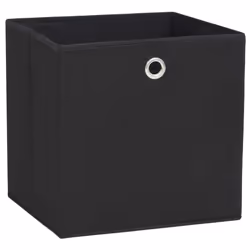 vidaXL 4x Storage Boxes Non-woven Fabric Black Organiser Cube Basket Container