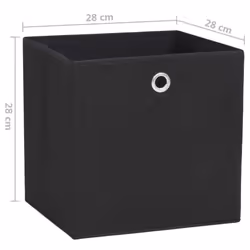 vidaXL 4x Storage Boxes Non-woven Fabric Black Organiser Cube Basket Container - Additional view 6