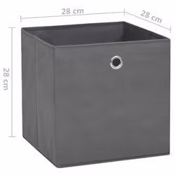 vidaXL 4x Storage Boxes Non-woven Fabric Grey Organiser Cube Basket Container - Additional view 6