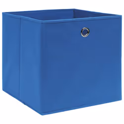 vidaXL 4x Storage Boxes Non-woven Fabric Blue Organiser Cube Basket Container