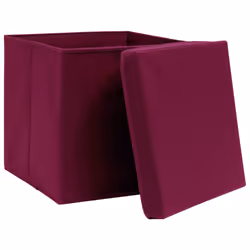 vidaXL 4x Storage Boxes with Covers Dark Red Organiser Chest Basket Container - Additional view 2