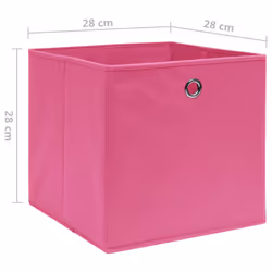 vidaXL 4x Storage Boxes Non-woven Fabric Pink Organiser Cube Basket Container