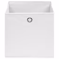 vidaXL 4x Storage Boxes Non-woven Fabric White Organiser Cube Basket Container
