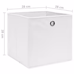 vidaXL 4x Storage Boxes Non-woven Fabric White Organiser Cube Basket Container - Additional view 4