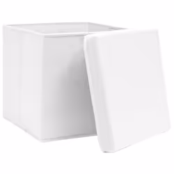 vidaXL 4x Storage Boxes with Covers White Organiser Chest Basket Container