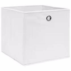 vidaXL 10x Storage Boxes Non-woven Fabric White Organiser Basket Container - Additional view 2