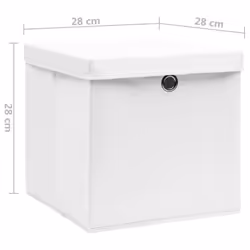 vidaXL 10x Storage Boxes with Covers White Organiser Chest Basket Container - Additional view 5