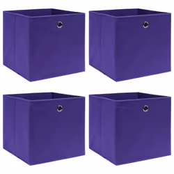 vidaXL 4x Storage Boxes Non-woven Fabric Purple Storage Chest Pack Box Set
