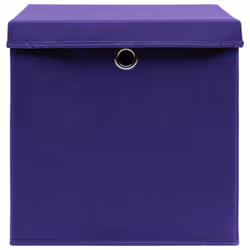 vidaXL 4x Storage Boxes with Covers Purple Home Storage Chest Pack Box Set
