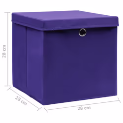 vidaXL 4x Storage Boxes with Covers Purple Home Storage Chest Pack Box Set - Additional view 5