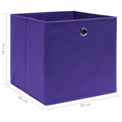 vidaXL Storage Boxes 10 pcs Non-woven Fabric 28x28x28 cm Purple - Additional view 4