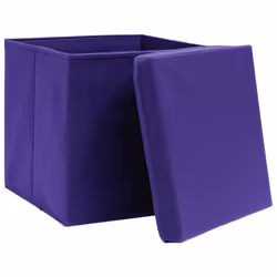 vidaXL 10x Storage Boxes with Covers Purple Home Storage Chest Pack Box Set