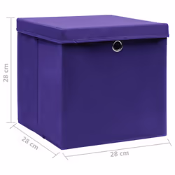 vidaXL 10x Storage Boxes with Covers Purple Home Storage Chest Pack Box Set - Additional view 5