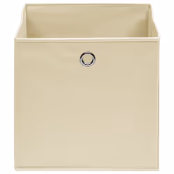 vidaXL 4x Storage Boxes Non-woven Fabric Cream Organiser Cube Basket Container