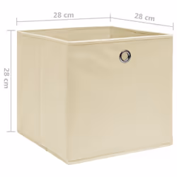 vidaXL 4x Storage Boxes Non-woven Fabric Cream Organiser Cube Basket Container