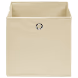 vidaXL 10x Storage Boxes Non-woven Fabric Cream Organiser Basket Container - Additional view 2