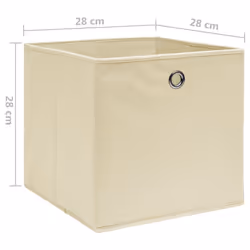 vidaXL 10x Storage Boxes Non-woven Fabric Cream Organiser Basket Container - Additional view 3