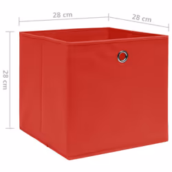vidaXL 10x Storage Boxes Non-woven Fabric Red Organiser Cube Basket Container - Additional view 4