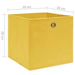 vidaXL 10x Storage Boxes Non-woven Fabric Yellow Organiser Basket Container - Additional view 3