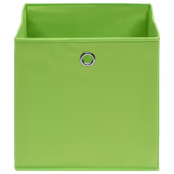 vidaXL 10x Storage Boxes Non-woven Fabric Green Organiser Basket Container
