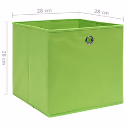 vidaXL 10x Storage Boxes Non-woven Fabric Green Organiser Basket Container