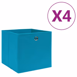 vidaXL Storage Boxes Organiser Cube Basket Container Pack Box Storage Chest - baby blue, 4 pcs